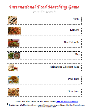 Miss Panda Chinese - Intl Food Matching Game