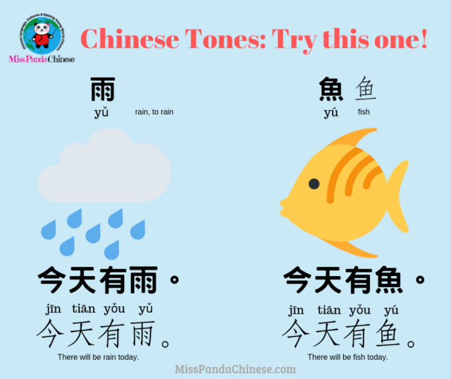 Chinese tones practice 雨 魚 | misspandachinese.com 