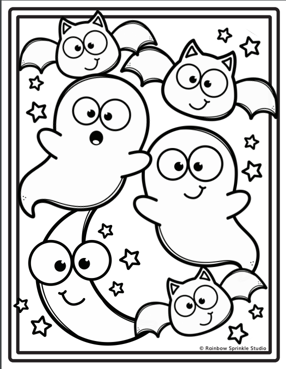 Halloween coloring pages Rainbow Sprinkle Studio - Sasha Mitten | Miss Panda Chinese